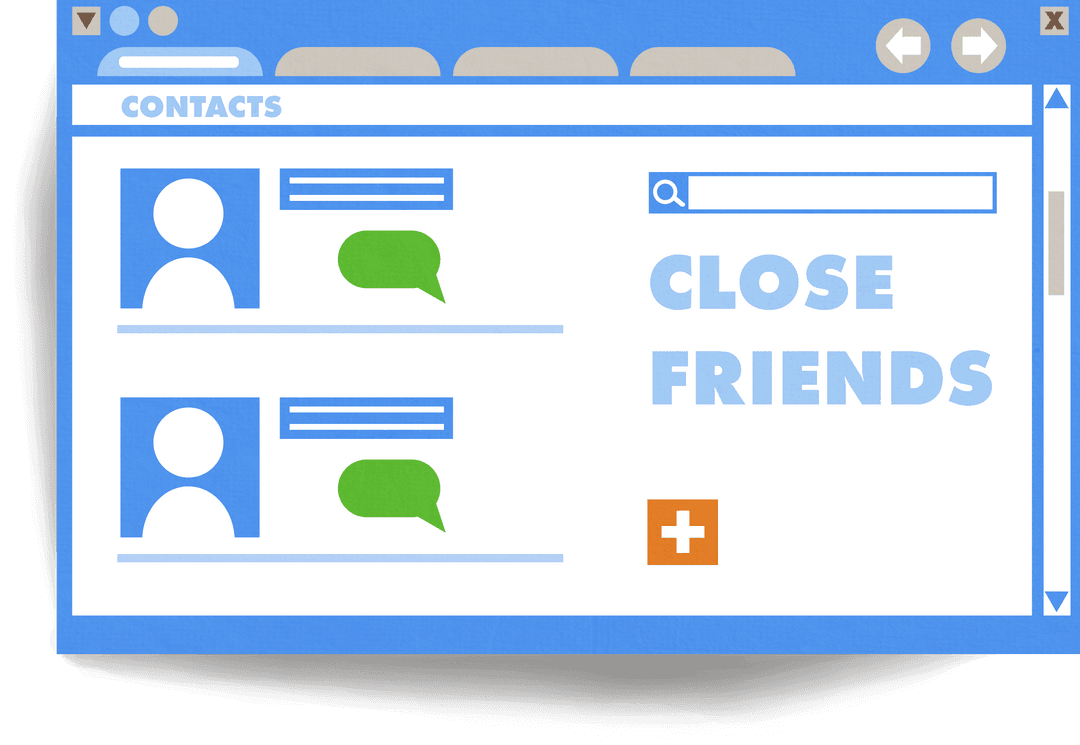 Digital Interface of Social Media on Transparent Background