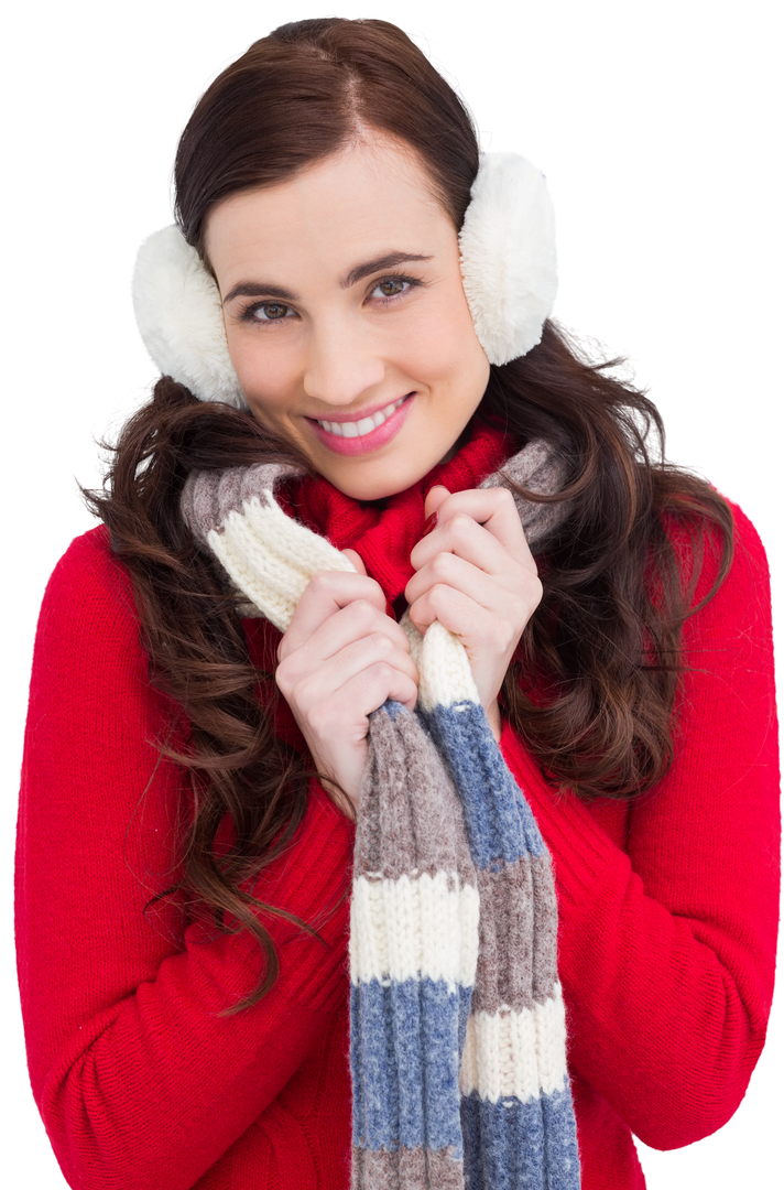 Woman Wearing Winter Apparel Smiling with Transparent Background - Download Free Stock Images Pikwizard.com