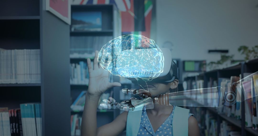 Virtual Reality in Education: Child Exploring Futuristic Technology