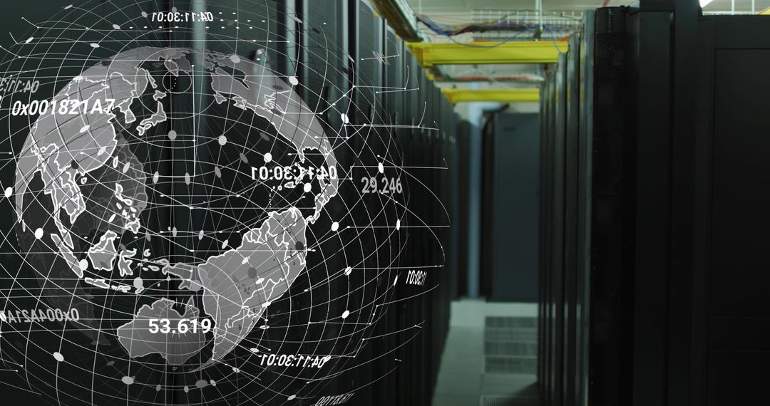 Digital Globe Overlay on Data Center Servers