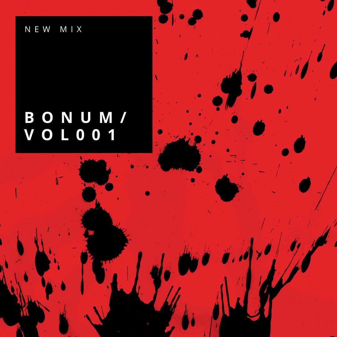 Vibrant Ink Splatter Design for Dynamic Music Mix Promotion