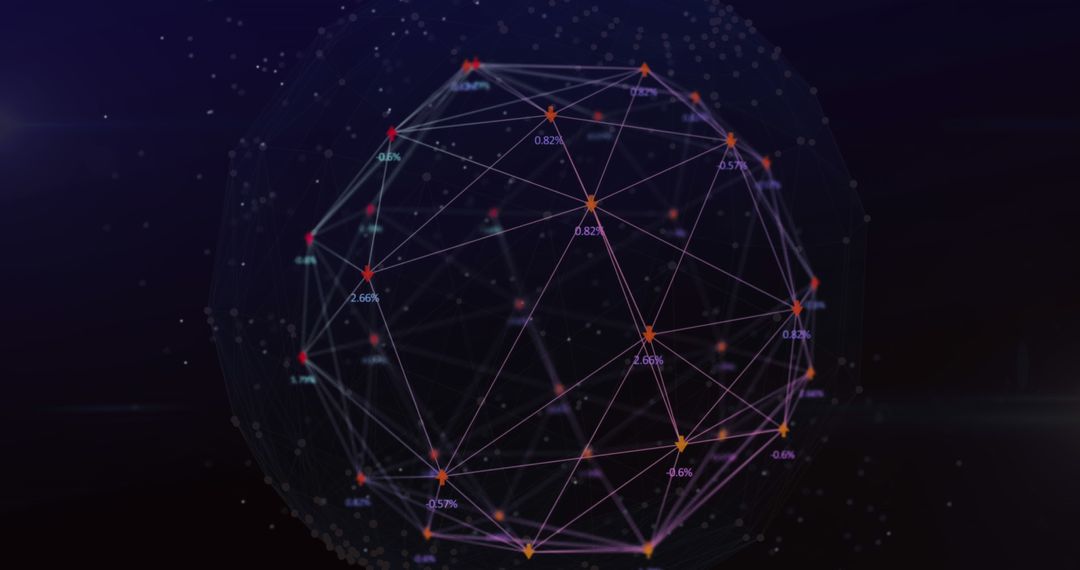 Futuristic Digital Network Sphere with Global Connections