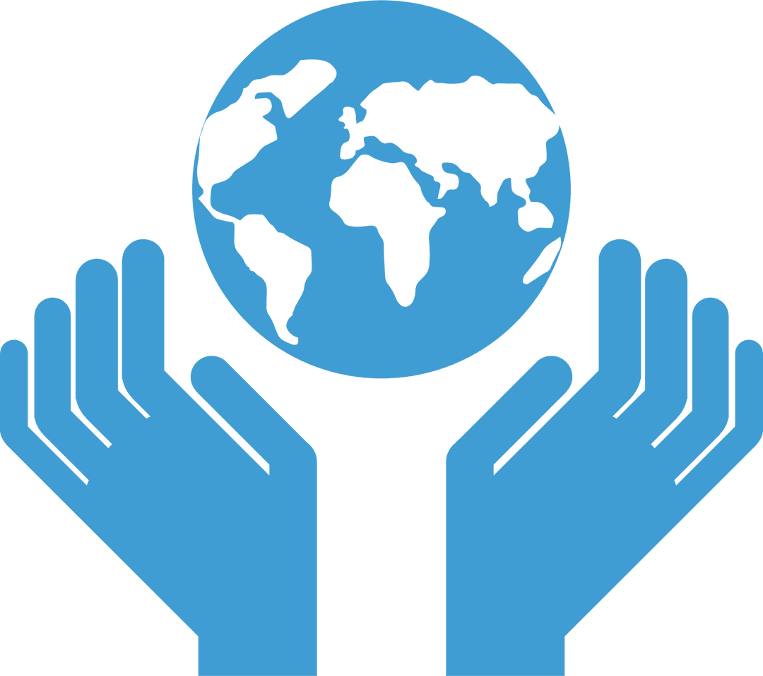 Hands Holding Earth Globe on Transparent Background