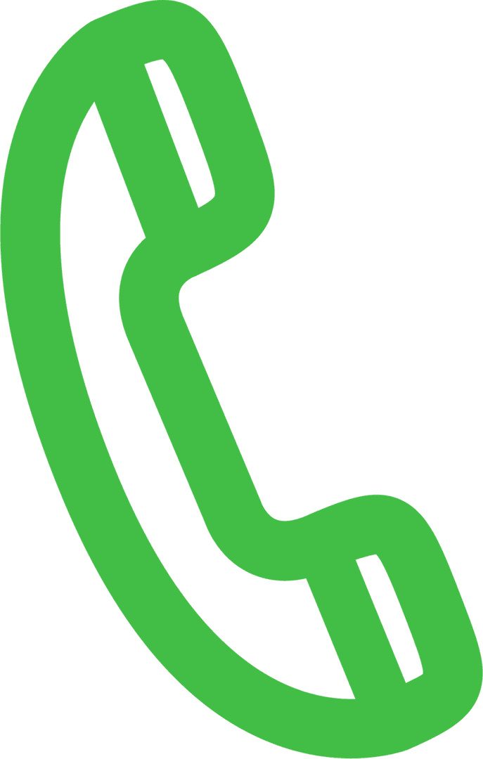 Transparent Green Phone Icon for Communication Apps