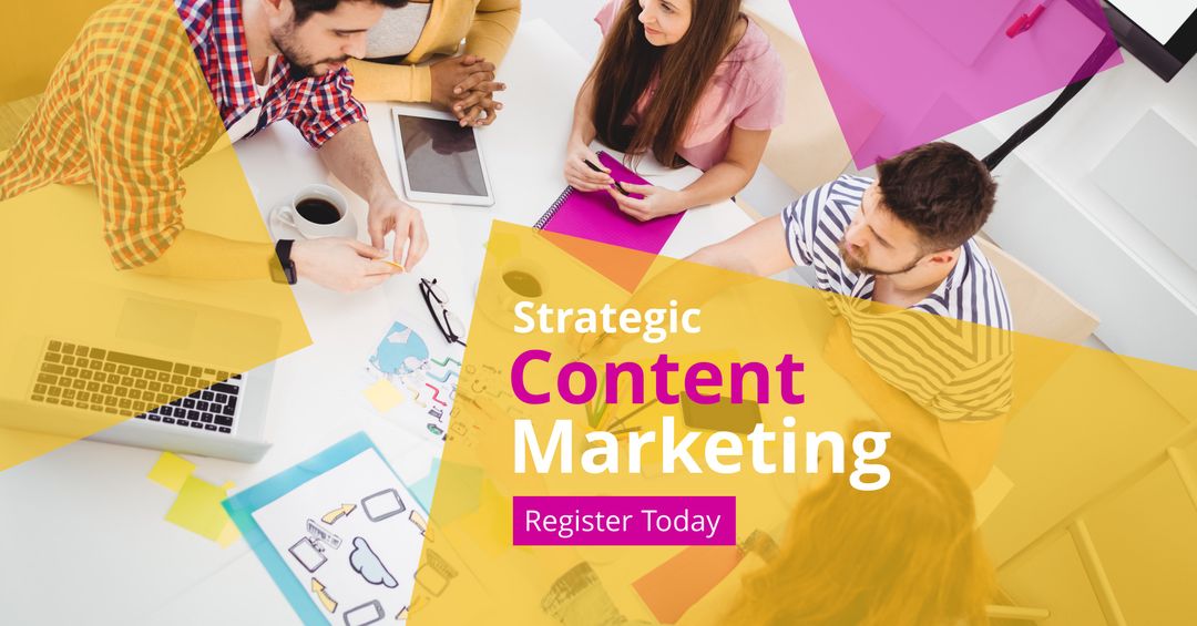 Team Collaborating for Strategic Content Marketing Workshop