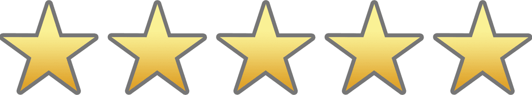 Transparent Five-Star Rating Graphic for Reviews and Feedback