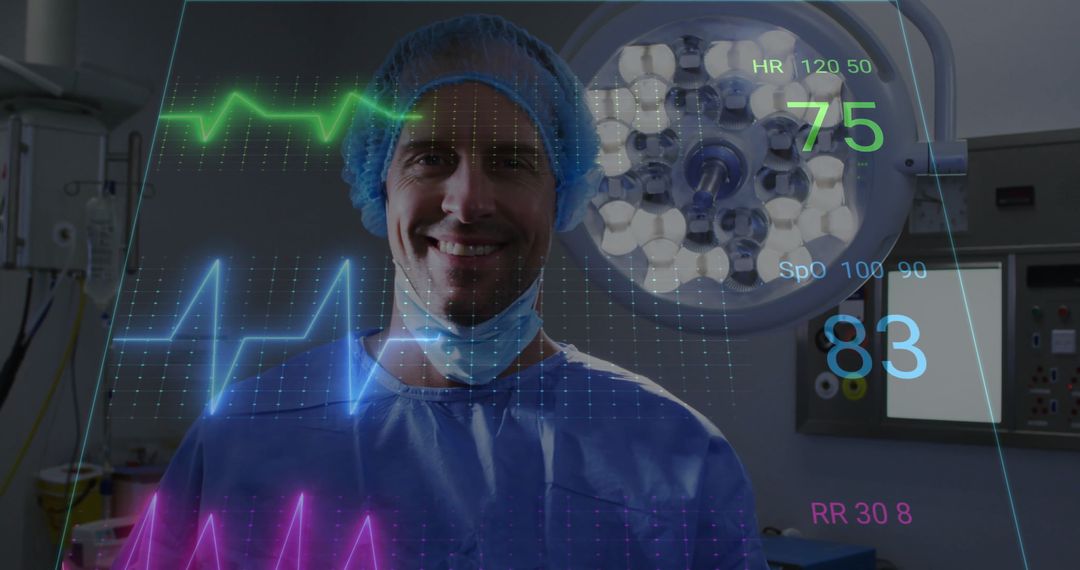 Surgeon Using Holographic Technology in Modern Operating Room