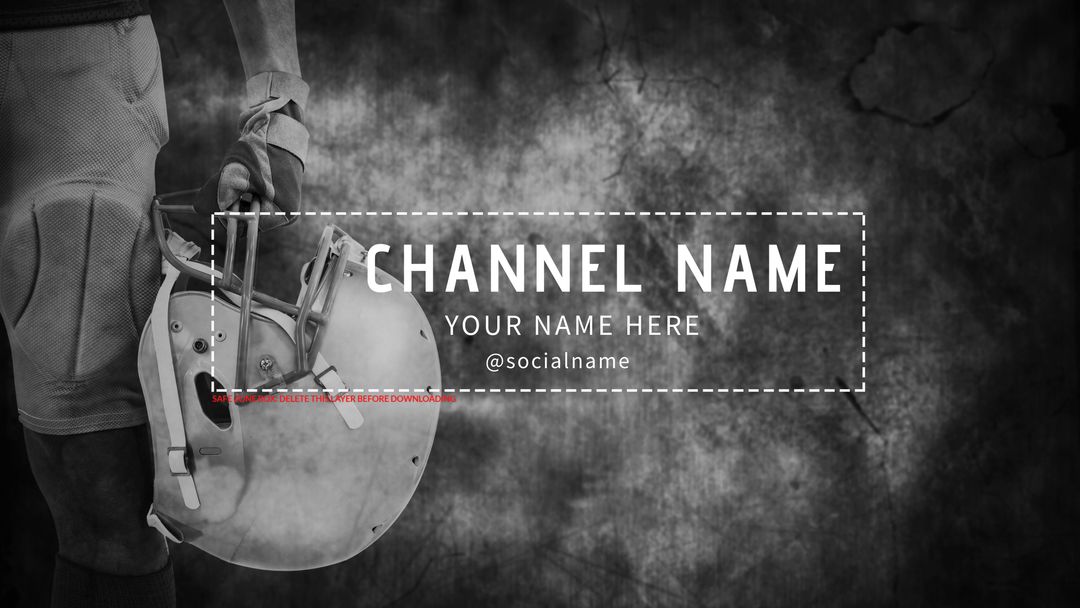 Sports-Themed Channel Banner with Football Helmet - Download Free Stock Templates Pikwizard.com