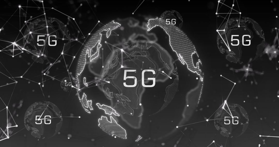 Global 5G Network with Digital Connections and Data Flow