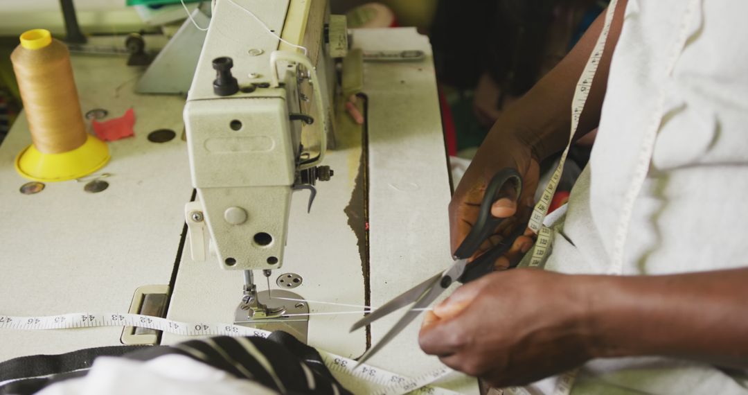 Close-Up of a Person Sewing with a Sewing Machine - Free Images, Stock Photos and Pictures on Pikwizard.com