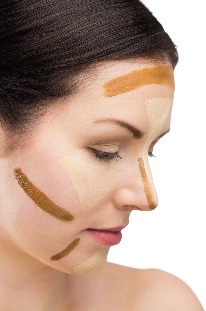 Portrait of Woman with Contouring Makeup and Neutral Expression - Download Free Stock Images Pikwizard.com