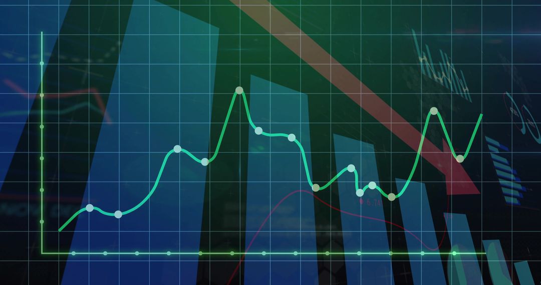 Financial Dashboard with Line and Bar Graphs for Market Analysis
