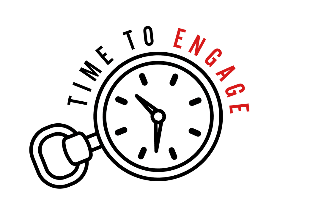 Transparent Time to Engage Clock Illustration