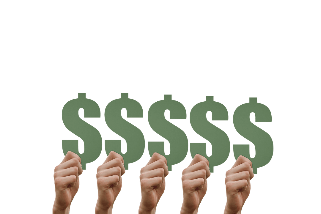 Transparent Hands Holding Dollar Symbols Demonstrating Wealth Concept