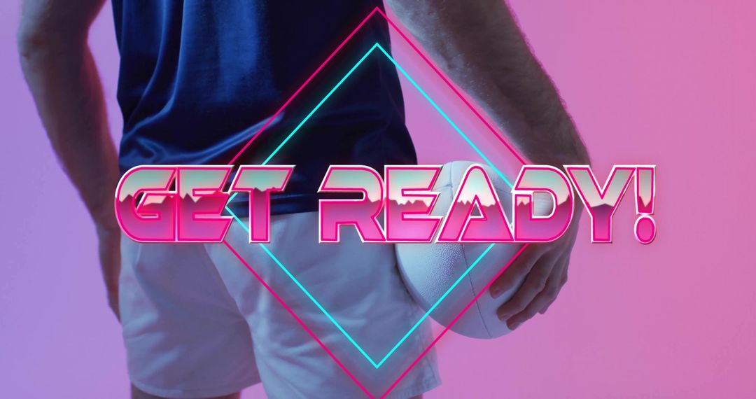 Modern Athlete Prepares for Action with Neon Elements