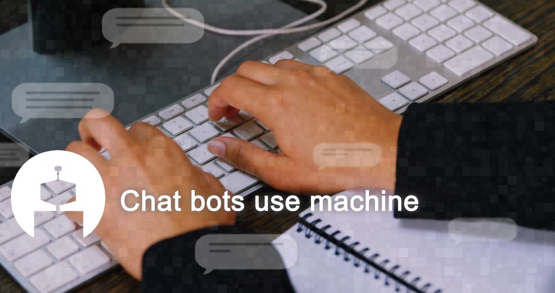 Developing Chatbot Software at Modern Workspace Desk