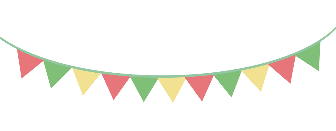 Vibrant Triangular Pennant Banner on Transparent Background