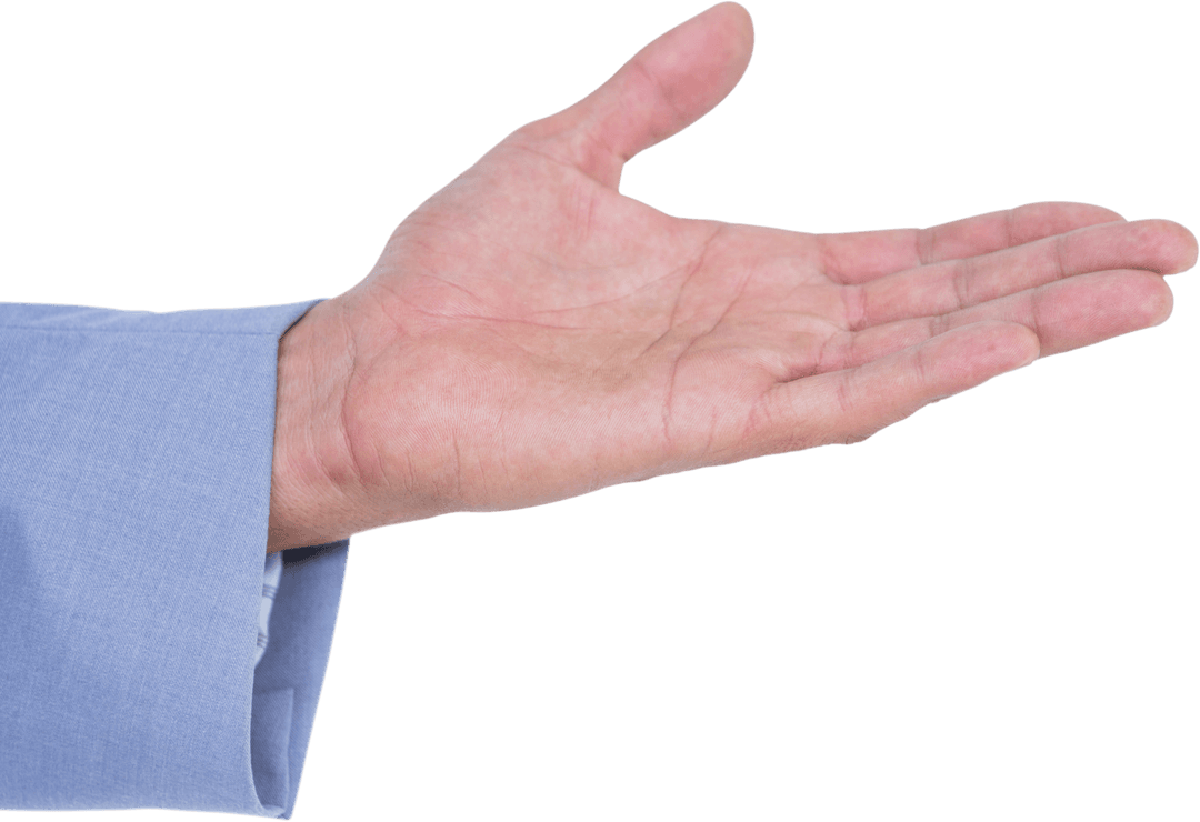 Transparent Hand Demonstrating Offering Gesture
