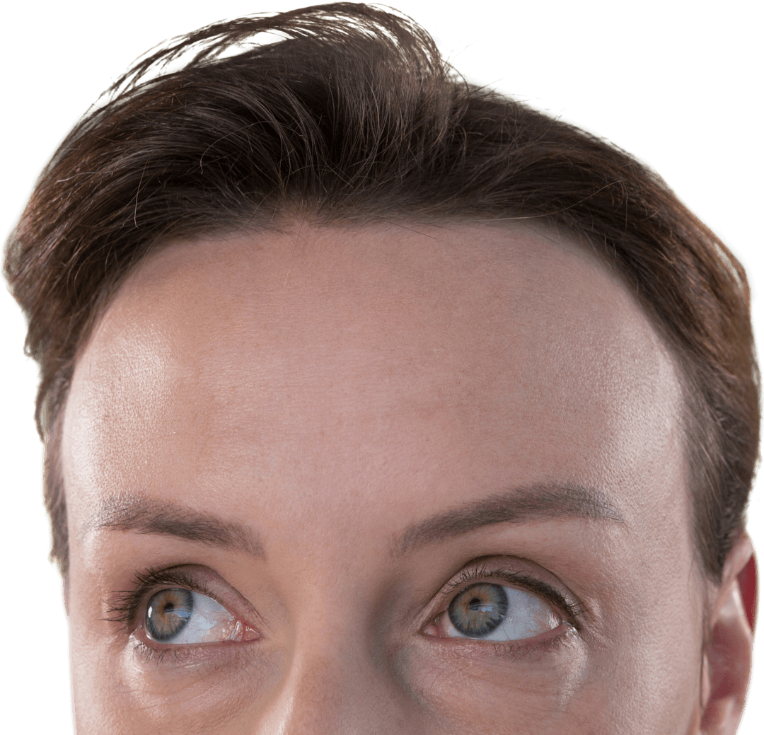 Caucasian Man Looking Sideways on Transparent Background