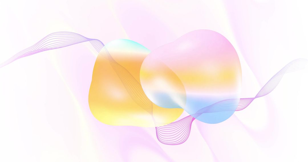 Colorful Abstract Shapes with Moving Wave Lines