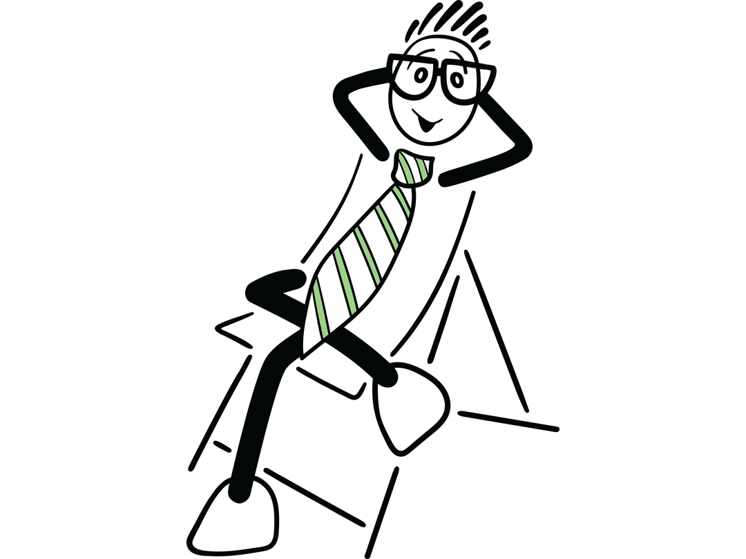 Relaxed Character with Striped Tie on Transparent Background - Download Free Stock Images Pikwizard.com