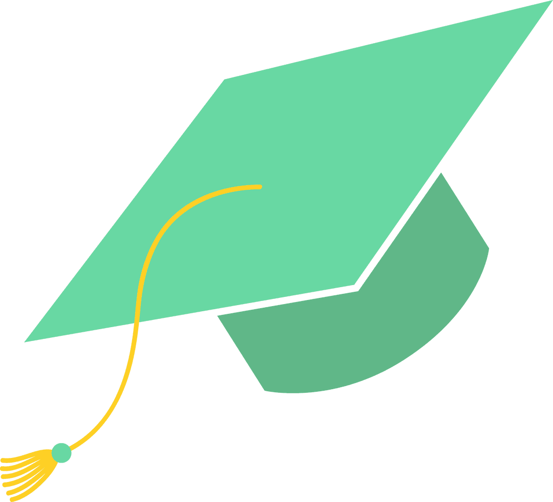 Transparent Green Graduation Cap with Yellow Tassel