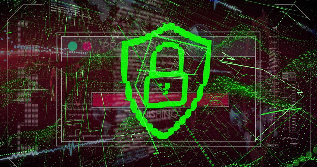 Cybersecurity Shield with Digital Data Elements