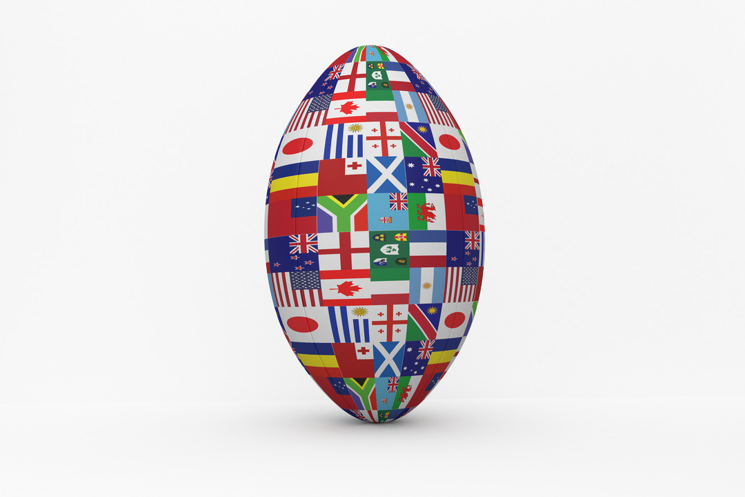 Rugby Ball with Transparent Multinational Flags - Download Free Stock Images Pikwizard.com