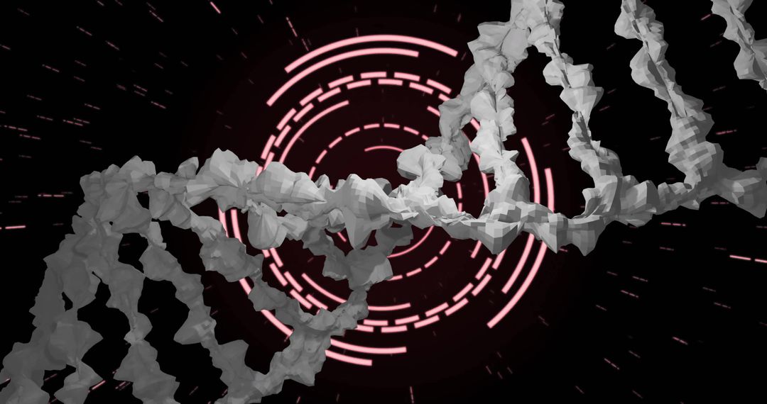 Digital DNA Strand on Futuristic Interface Background