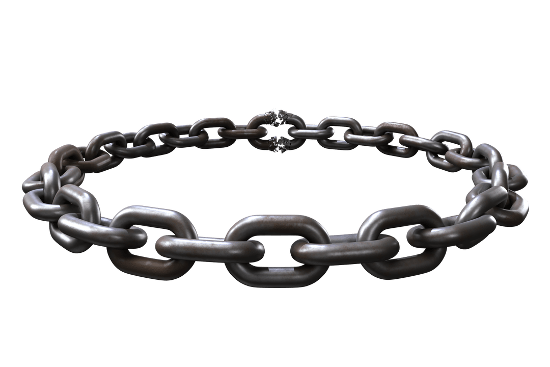 Circular Transparent Chain Ring in Silver Finish