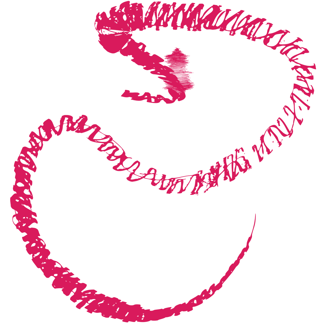 Abstract Pink Curvy Smudge on Transparent Background