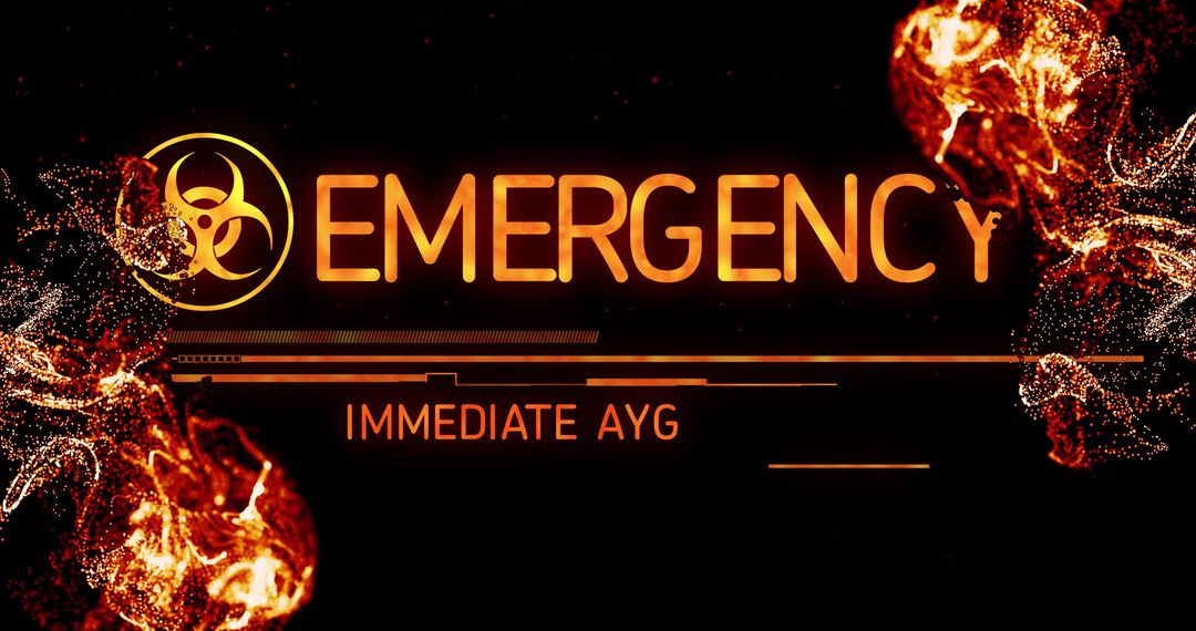 Ominous Emergency Alert Interface with Biohazard Symbol