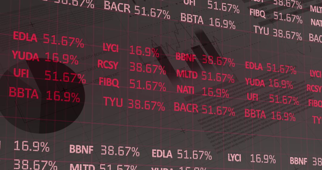 Digital Financial Data on Transparent Glass Interface