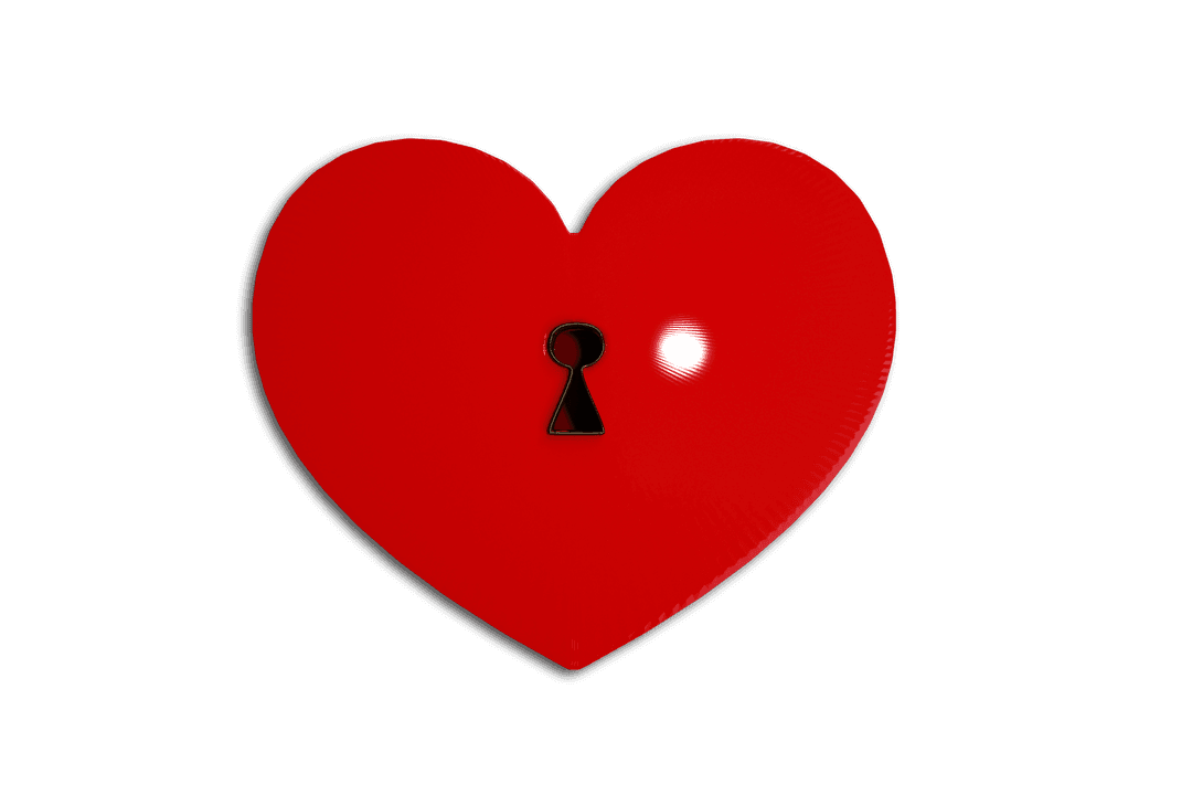 Heart with Keyhole on Transparent Background Illustration