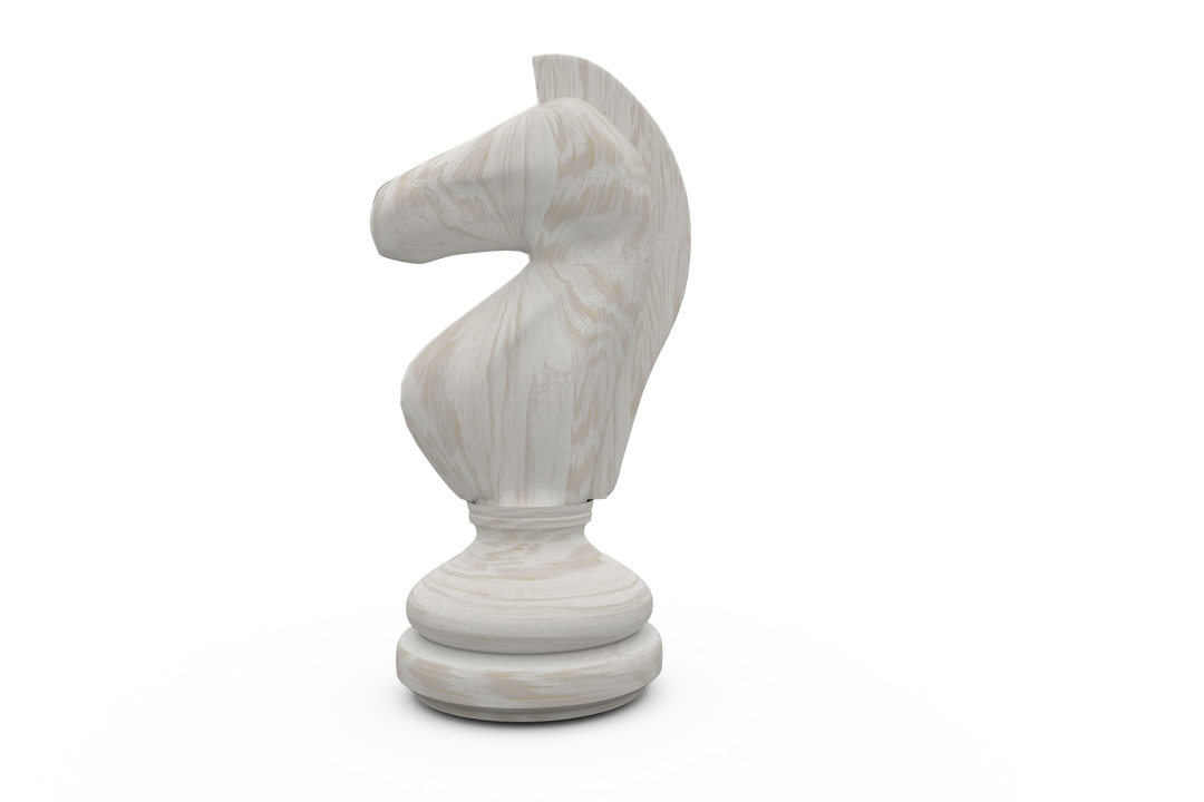 Three Dimensional Transparent White Knight Chess Piece on Solid Background - Download Free Stock Images Pikwizard.com