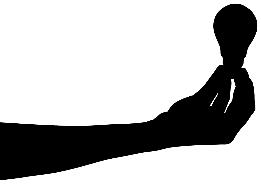 Transparent Silhouette of Hand Holding Light Bulb for Ideas