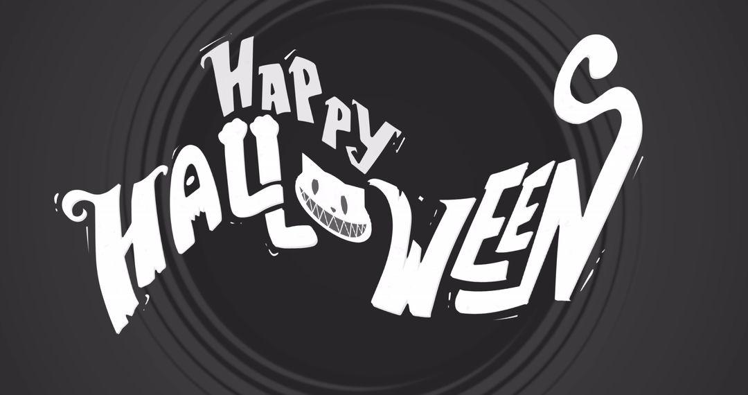 Creative Happy Halloween Text on Black Background