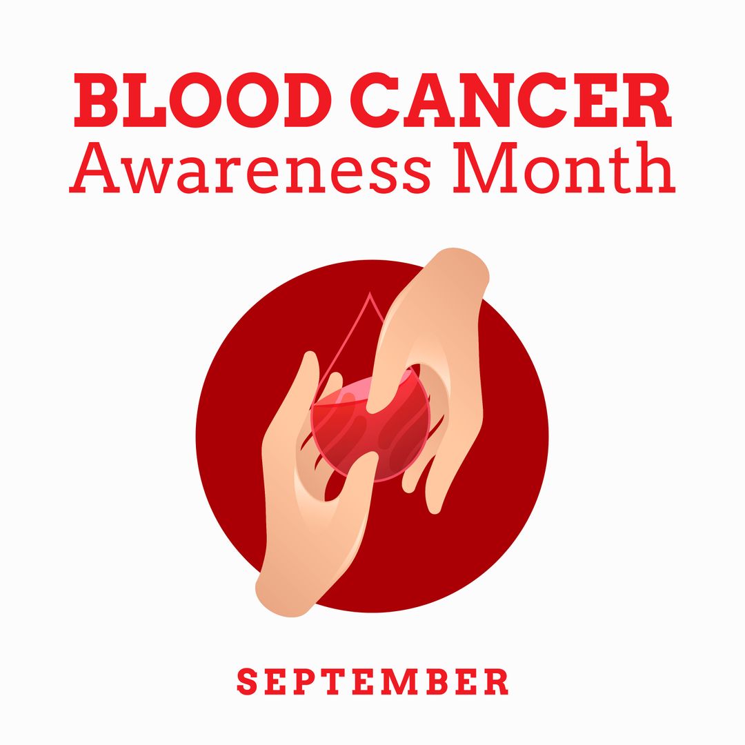 Blood Cancer Awareness Month Design with Hands and Heart