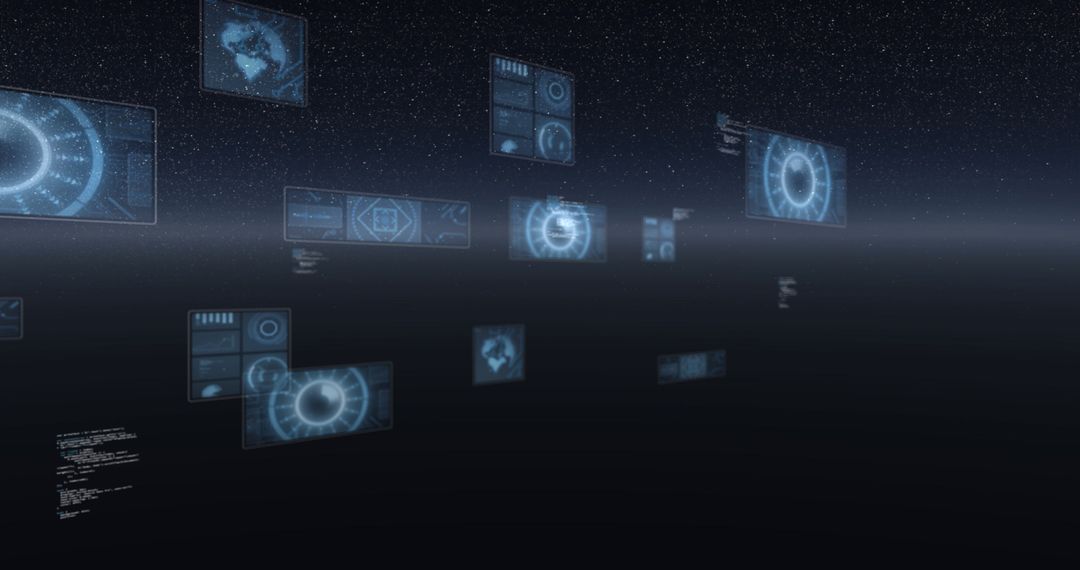 Digital Data Interface with Holographic Displays in Dark Space