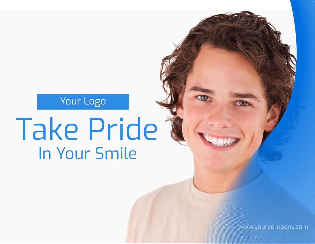 Dental Clinic Promotional Template with Smiling Man