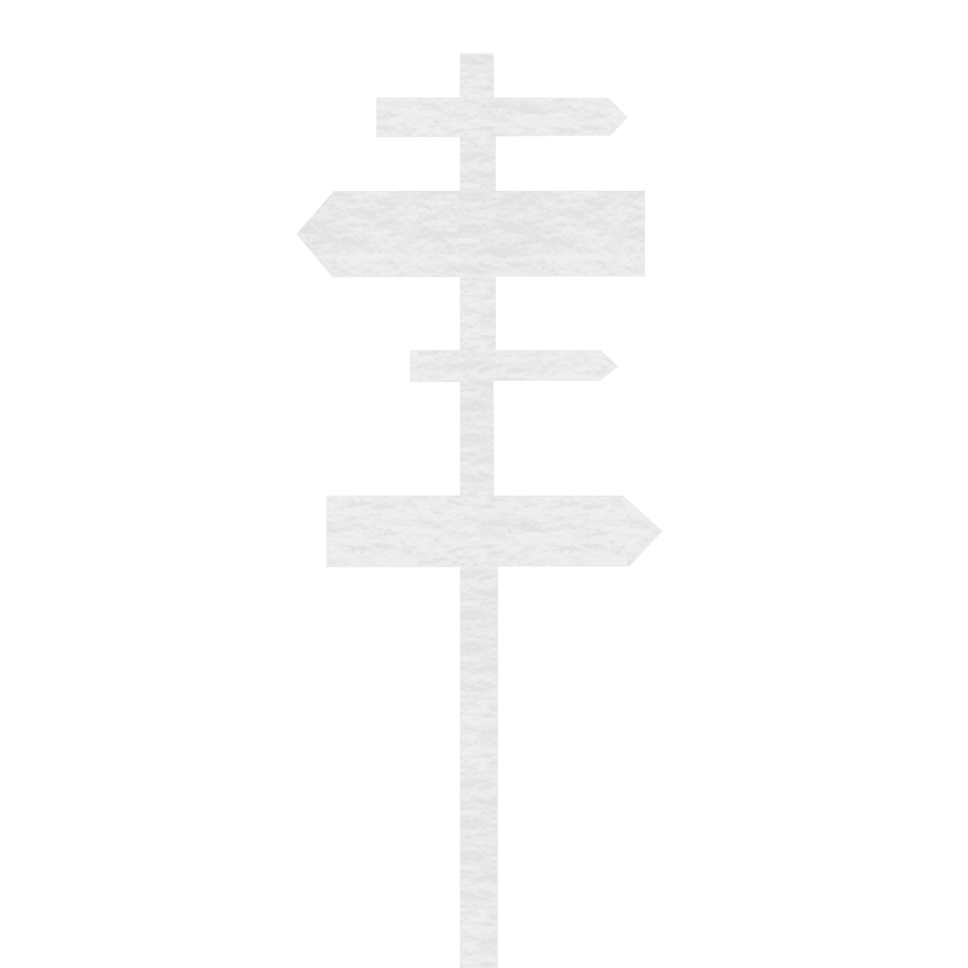 Directional Road Signpost with Copy Space on Transparent Background