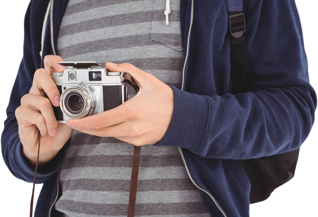 Mid Section View of Photographer Holding Vintage Camera Transparent Background - Download Free Stock Images Pikwizard.com