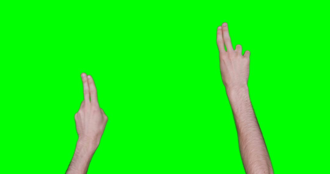 Hands Showing Peace Signs on Green Chroma Key Background - Free Images, Stock Photos and Pictures on Pikwizard.com