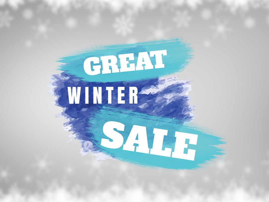 Vibrant Winter Sale Banner with Frosty Background