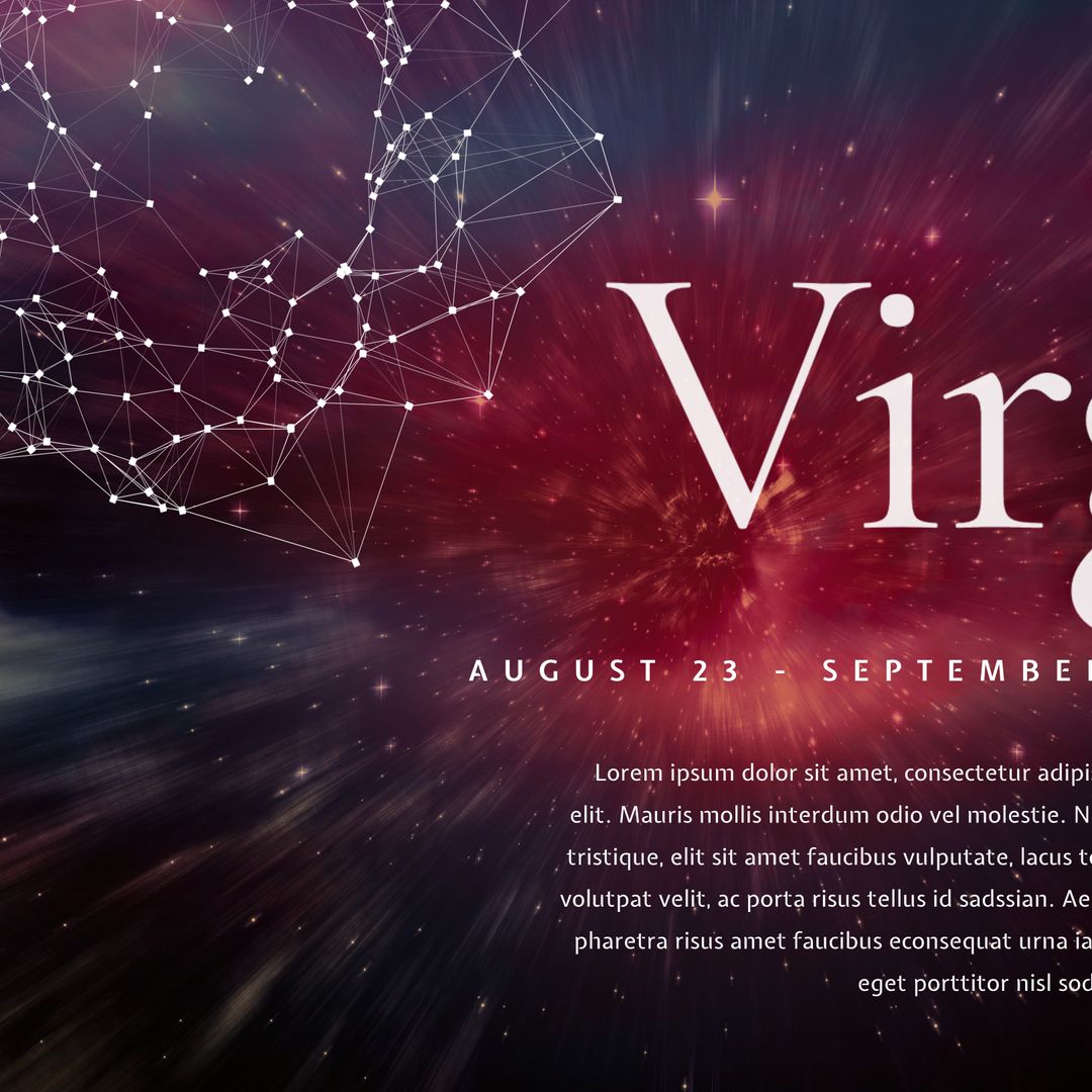 Virgo Zodiac Sign with Cosmic Nebula Background - Download Free Stock Templates Pikwizard.com