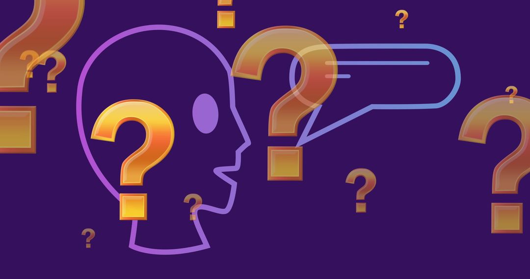 Artificial Intelligence Symbols on Vibrant Purple Background