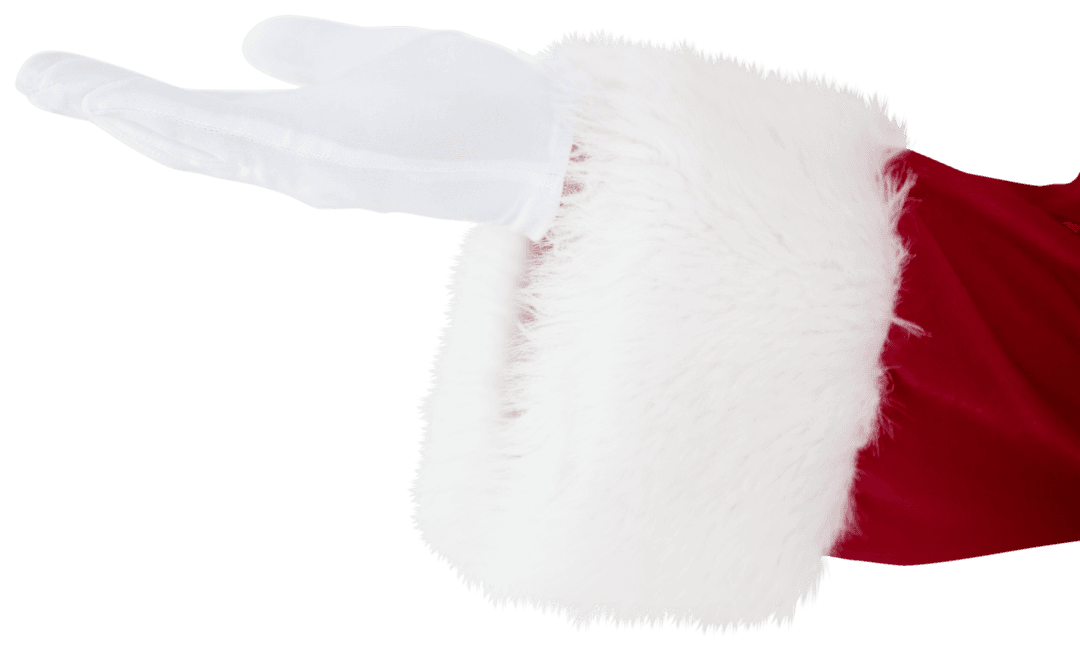 Transparent Santa Outstretched Hand with Classic Red Coat