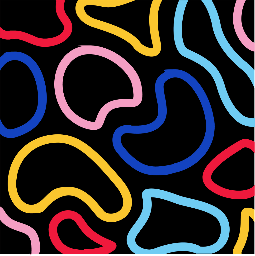 Transparent Fluid Organic Shapes Pattern Design in Vibrant Colors