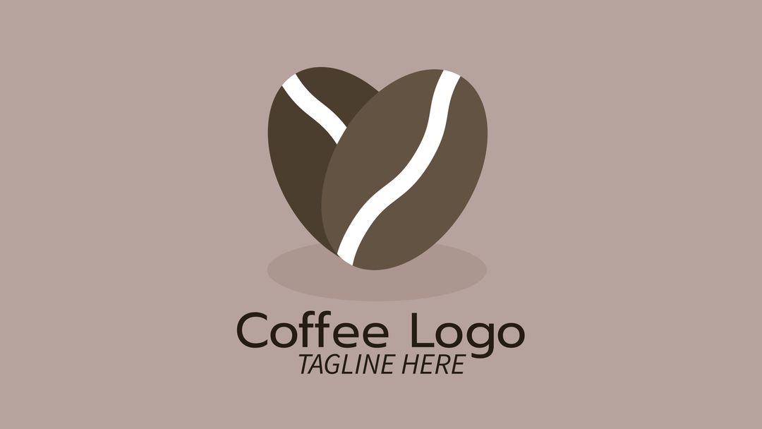 Coffee Logo Design with Dual Coffee Beans and Tagline Space - Download Free Stock Templates Pikwizard.com