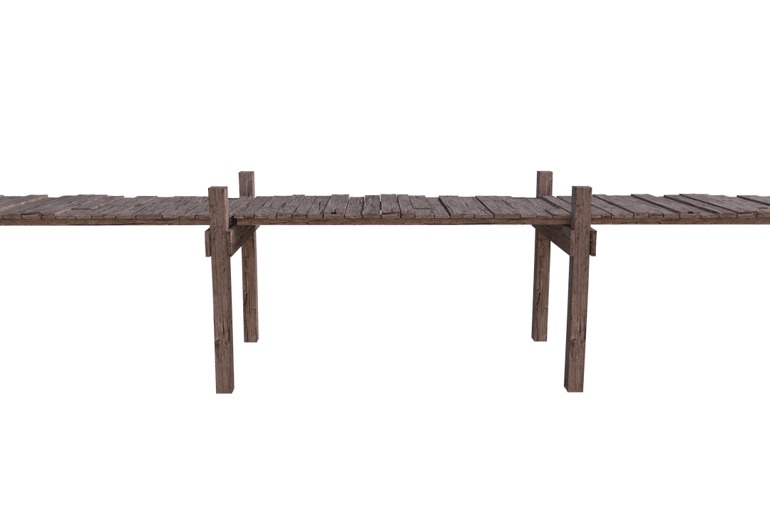 Transparent Wooden Pedestal Isolated on White Background